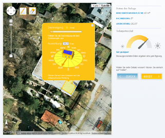 Google Maps Anwendung zur selbständigen Planung von PV Anlagen